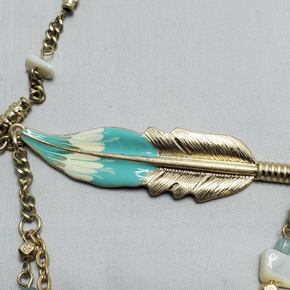 RUFF HEWN bohemian southwest style gold feather necklace - Picture 6 of 7